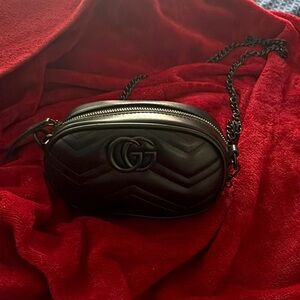 COPY - GG marmont black mini marmont crossbody chain strap belt bag
